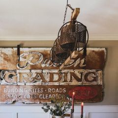 Rustic Rectangular Metal And Wood Chandelier