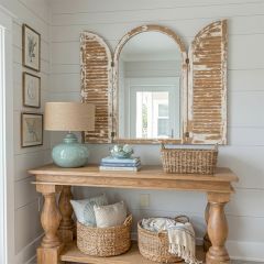 Rustic Shutter Door Wall Mirror