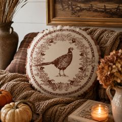 Rustic Tartan Plaid Pheasant Pillow