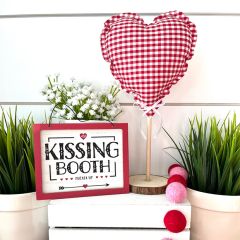Rustic Valentine Heart Tree Set of 3 Red Gingham Check