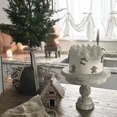 Rustic White Pedestal Cake Riser