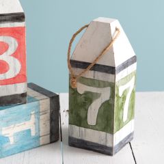Rustic Wood Number Seven Buoy