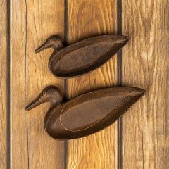 Rustic Woodland Metal Mallard Trays Set of 2