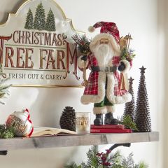 Santa With Skis Figurine
