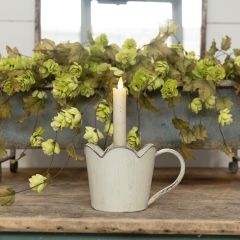 Scalloped Cup Taper Candle Holder 4.5 Inch