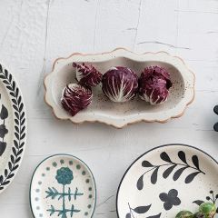 Scalloped Edge Stoneware Platter