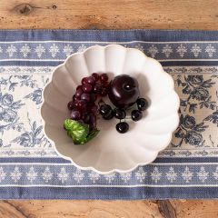 Scalloped Edge Stoneware Serving Bowl