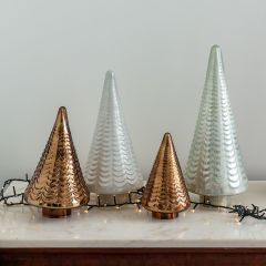 Scalloped Mercury Glass Cone Tree