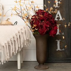Scarlet Faux Peony Stem