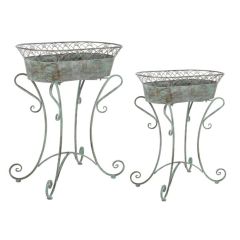 Scrolled Ironwork Oval Planter Set of 2