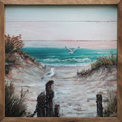 Seagulls On The Beach Wall Art