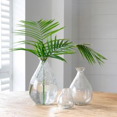 Seeded Clear Glass Vase 9.5 Inch