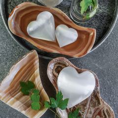 Selenite Heart Figure Collection 3 Piece Set