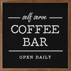 Self Serve Coffee Bar Black Framed Sign