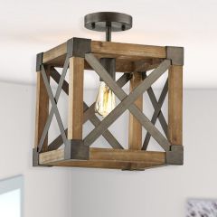 Semi Flush Square Lodge Light