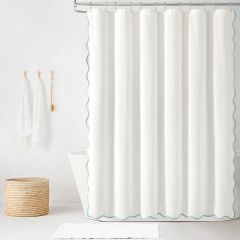 Shabby Chic Scallop Edge Shower Curtain
