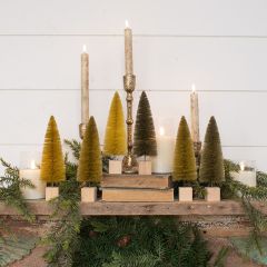 Shades of Fall 9 Inch Bottlebrush Tree Set of 6