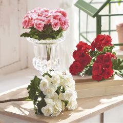 Shades of Romance Faux Begonia Bush Set of 3