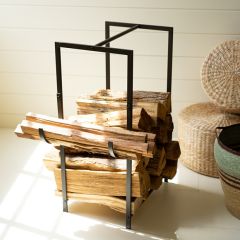 Simple Black Metal Firewood Rack