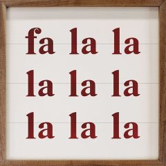 Simple Fa La La Red White Wall Art