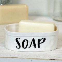 Simple Font Ceramic Soap Dish
