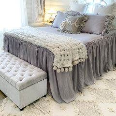 Simple Ruffle Smoky Bedspread Set
