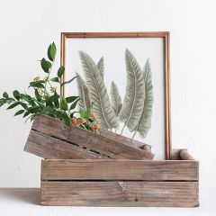 Slatted Reclaimed Wood Crate Set of 2