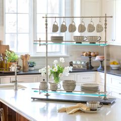 Sleek Marble and Iron Bistro Rack