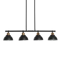Sleek Metal 4 Light Linear Chandelier