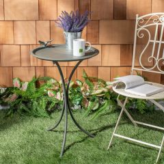Sleek Metal Bird Bath