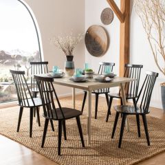 Sleek Spindle Back Dining Chair Set of 2