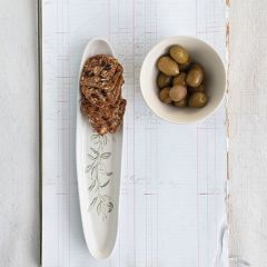 Slim Oval Botanical Cracker Server Set of 4