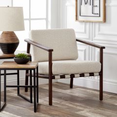 Sloped Back Cushioned Arm Chair