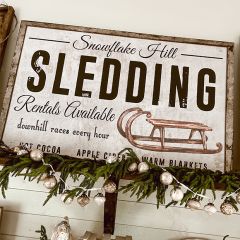 Snowflake Hill Sledding Canvas Wall Art