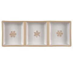Snowflake Stoneware 3 Section Tray