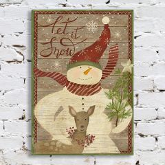 Snowman With Deer Wall Art