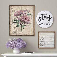 Soft Pink Floral Whitewash Wall Art