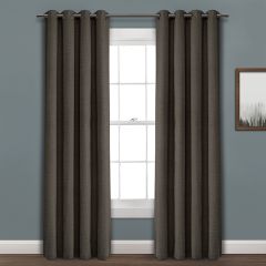 Solid Charcoal Curtain Panel 52x95 Set of 2