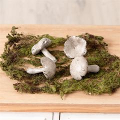 Speckled White Mushroom Figure Set of 4