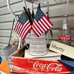 Spindle Post American Flag Set of 3