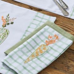Springtime Carrot Patch Cotton Napkin Set of 4
