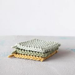 Square Crocheted Pot Holder Set of 3