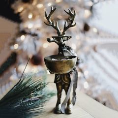 Standing Deer with Display Bowl