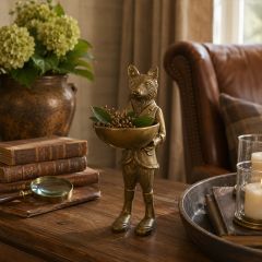 Standing Fox With Display Bowl