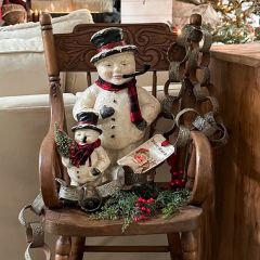 Standing Sparkling Snowman Figure
