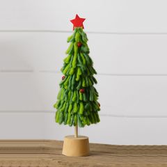 Start Topped Whimsical Wool Tree Set of 2