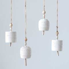Stoneware Bells With Bead Accents Set of 2