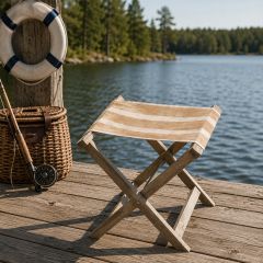 Striped Linen Camping Chair