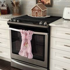 Striped Santa Kitchen Towel Set of 2