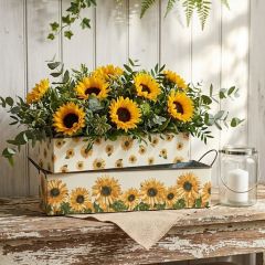 Sunflower Patch Galvanized Bins Set of 2